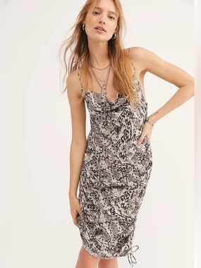 FREE PEOPLE X INTIMATELY Women's 'DAY TO NIGHT' Silver Combo SLIPDRESS -L